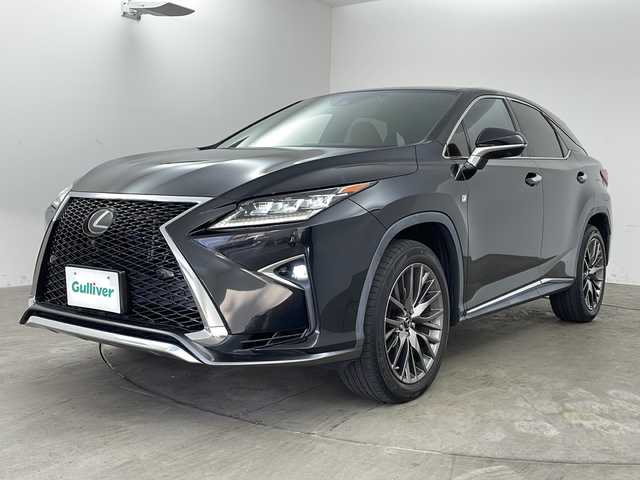 レクサス ＲＸ 200t Fスポーツ 兵庫県 2016(平28)年 6.1万km グラファイトブラックガラスフレーク ・12.3インチナビ/CD/DVD/USB/SD/TV/Bluetooth/・パノラミックビューモニター/・ビルトインETC2.0/・ドライブレコーダー/・Lexus　Safety　System/・プリクラッシュセーフティ/・レーンディパーチャーアラート/・レーンキーピングアシスト/・レーダークルーズコントロール/・オートマチックハイビーム/・ブラインドスポットモニター/・クリアランスソナー/・パワーバックドア/・レザーシート/・全席パワーシート/・全席シートヒーター/・前席ベンチレーション/・AC100V電源/・パドルシフト/・三眼LEDヘッドライト/・オートライト/・スマートキー/・プッシュスタート/・パドルシフト/・純正20インチアルミホイール