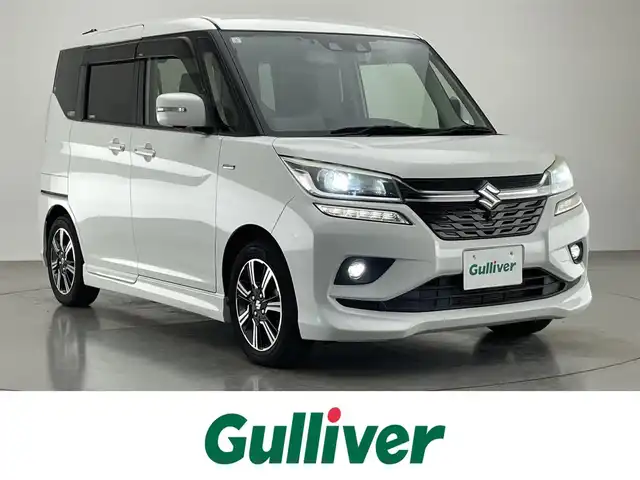 スズキ ソリオ バンディット HV MV 愛知県 2019(令1)年 2万km ピュアホワイトP 純正８型ナビ　全方位カメラ　禁煙　シートヒーター　デュアルカメラブレーキ　衝突軽減　追従クルコン　前後ドラレコ　両側パワスラドア　ＬＥＤオートライト　パーキングセンサー　ＤＶＤ　フルセグＴＶ　ＥＴＣ　ナノイーAC　パドルシフト　保証書　ワンオーナー