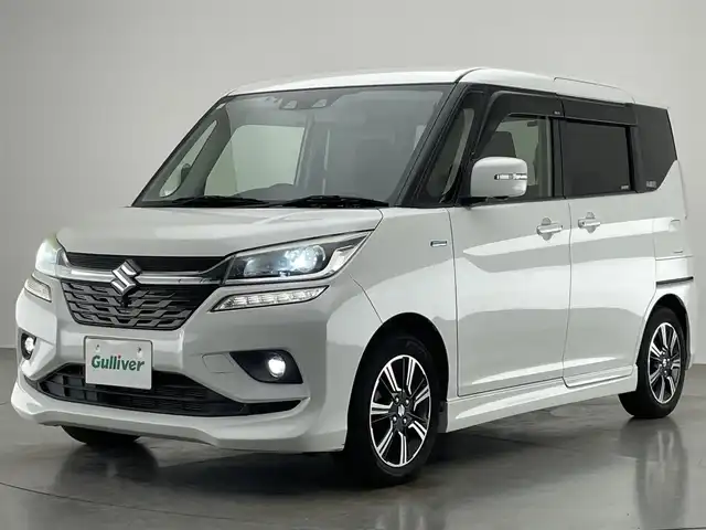 スズキ ソリオ バンディット HV MV 愛知県 2019(令1)年 2万km ピュアホワイトP 純正８型ナビ　全方位カメラ　禁煙　シートヒーター　デュアルカメラブレーキ　衝突軽減　追従クルコン　前後ドラレコ　両側パワスラドア　ＬＥＤオートライト　パーキングセンサー　ＤＶＤ　フルセグＴＶ　ＥＴＣ　ナノイーAC　パドルシフト　保証書　ワンオーナー
