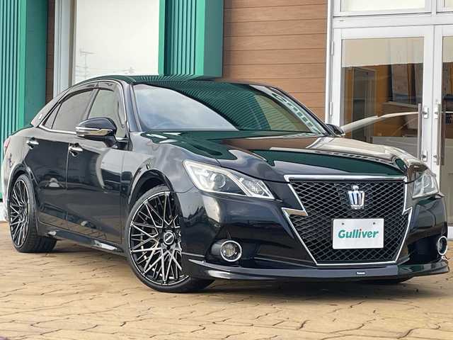 トヨタ クラウン アスリート S 宮崎県 2013(平25)年 8.7万km プレシャスブラックパール 純正ナビ/(Bluetooth/フルセグTV/DVD/CD)/社外20インチアルミ/モデリスタエアロ(フロント/リア)/社外マフラー(4本出し)/ローダウン/ETC/純正フロアマット/バックカメラ/プッシュスタート
