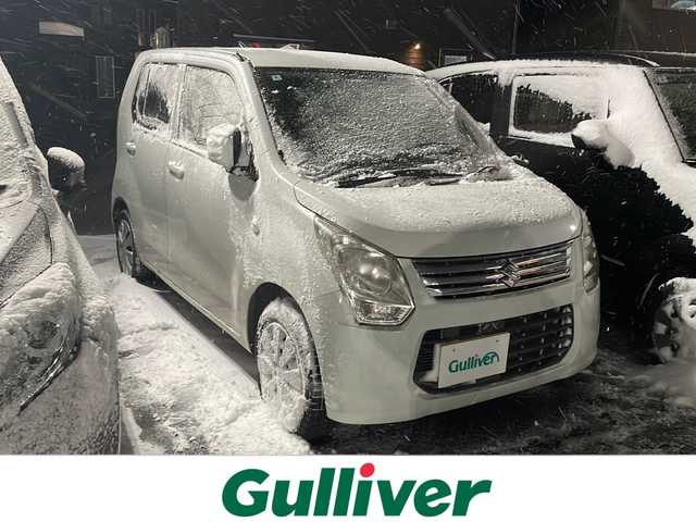 スズキ ワゴンＲ FX 山形県 2014(平26)年 10.3万km パールホワイト ４WD/純正オーディオ/シートヒーター/電動格納ミラー/スチールホイール　純正ホイールキャップ/純正フロアマット/光軸調整/サマータイヤ車載　スチールホイール/スペアキー×１