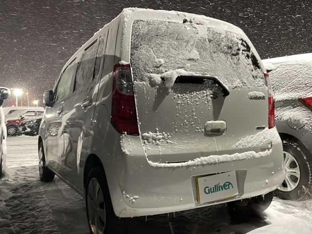 スズキ ワゴンＲ FX 山形県 2014(平26)年 10.3万km パールホワイト ４WD/純正オーディオ/シートヒーター/電動格納ミラー/スチールホイール　純正ホイールキャップ/純正フロアマット/光軸調整/サマータイヤ車載　スチールホイール/スペアキー×１