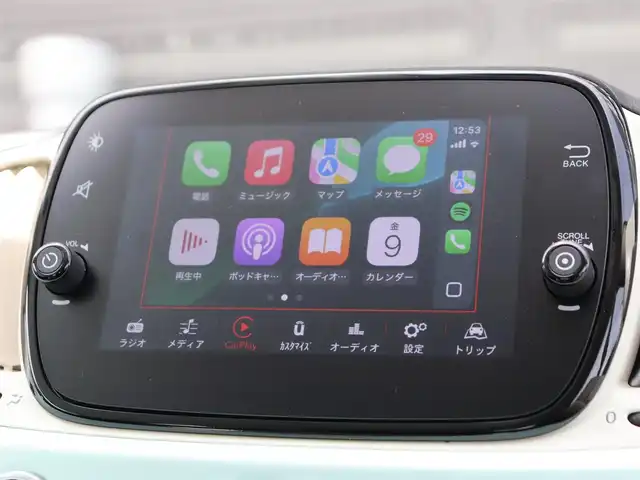 フィアット ５００ 1．2 ポップ 長野県 2020(令2)年 1.4万km Ｌグリーン 純正Uconnectオーディオ /バックカメラ /リモコンキー /横滑り防止