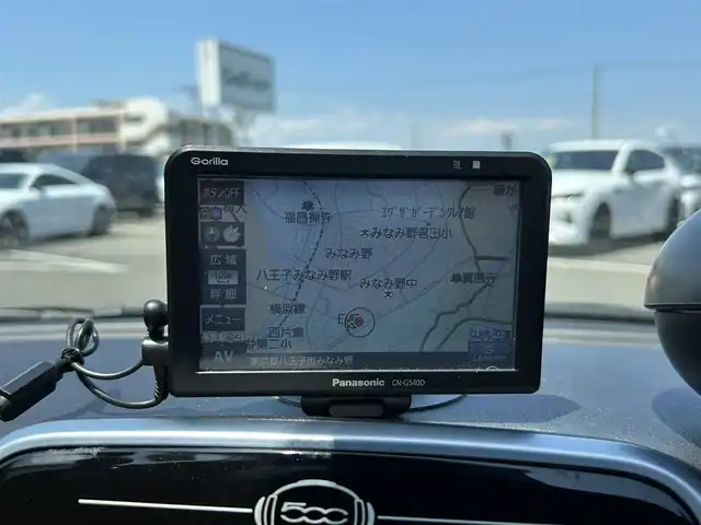アバルト ５９５Ｃ ツーリズモ 東京都 2018(平30)年 3.9万km Gligio Campovolo 社外ポータブルナビ〔CN-G540D〕/　・ワンセグTV/本革シート/17インチAW/パドルシフト/革巻きハンドル/ステアリングスイッチ/自動防眩ミラー/ブーストメーター/ETC/フォグランプ/保証書/取扱説明書