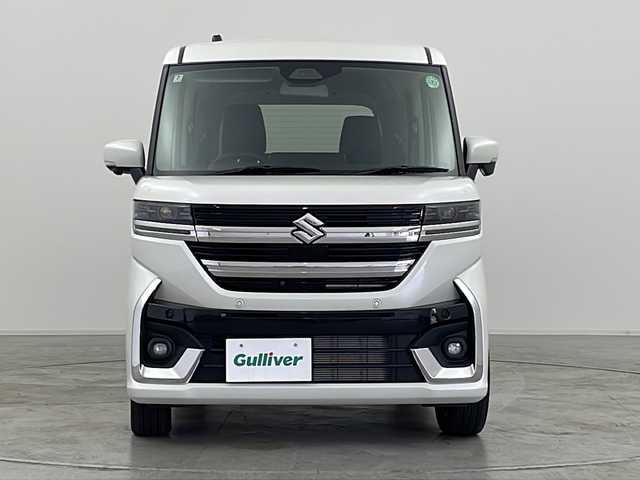 スズキ スペーシア カスタム HYBRID XS 群馬県 2024(令6)年 0.5万km ピュアホワイトP 純正９型ナビ　全周囲カメラ　両側電動スライドドア　ＨＵＤ　シートヒーター　ハンドルヒーター　アダプティブクルーズコントロール　衝突被害軽減ブレーキ　リアサーキュレーター　ＬＥＤ　スマートキー　禁煙車