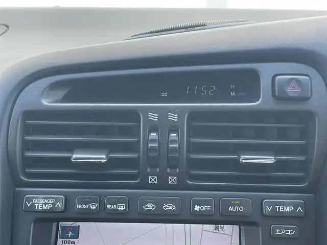 トヨタ アリスト V300 ベルテックエディション 千葉県 2002(平14)年 8.8万km ブラック 黒本革シート/ＨＫＳインタークーラーパイピングキット/ＨＫＳブースト計/HKSブーストコントローラー/ＲＡＹＳ VOLKRACINGホイール　/Buddy Club車高調　/ＪＢＬサブウーファー　/フジツボマフラー　/純正７型ナビ　/純正フロアマット　/キセノンヘッドライト/社外インタークーラー