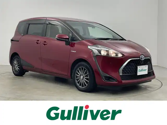 トヨタ シエンタ ハイブリッド ファンベースG 埼玉県 2019(令1)年 7.6万km センシュアルレッドマイカ 社外ナビ　パノラミックビューモニター　ビルトインＥＴＣ　ドライブレコーダー　セーフティセンス　クルーズコントロール　両側パワースライドドドア　社外アルミホイール　スマートキー　オートライト　地デジＴＶ