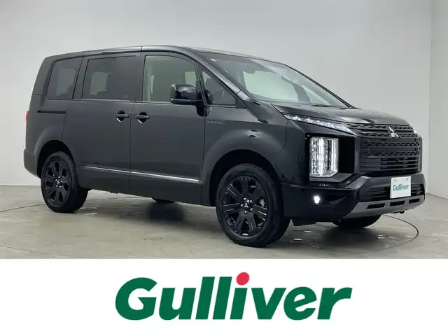 三菱 デリカＤ：５ シャモニー 埼玉県 2025(令7)年 0.1千km 黒 登録済未使用車　マルチアラウンドモニター　ＢＳＭ　レーダークルーズコントロール　シートヒーター　ステアリングヒーター　ＡＣ１００Ｖ　両側パワースライドドア　純正アルミホイール　オートハイビーム　ＬＥＤ