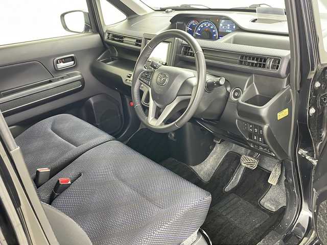 マツダ フレア ハイブリッド XS 道央・札幌 2019(平31)年 9万km ブルーイッシュブラックパール3 ・社外ナビ（CD＆DVD＆SD＆BT）/・バックカメラ/・衝突軽減ブレーキ/・横滑り防止/・アイドリングストップ/・ヘッドアップディスプレイ/・レーンキープアシスト/・シートヒーター/・ビルトインETC/・ステアリングスイッチ/・オートライト/・LEDライト/・純正ドライブレコーダー/・スマートキー/・スペアキー/・純正エンジンスターター/・積込純正AW付サマータイヤ