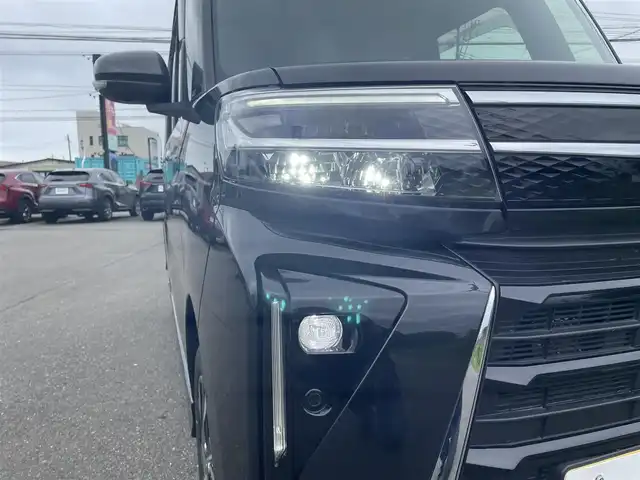 ダイハツ タント カスタム X 山形県 2023(令5)年 1.7万km ブラックマイカメタリック 4WD/衝突軽減ブレーキ/両側パワースライドドア/全方位カメラ/メモリナビ/　【CD DVD BT】/フルセグTV/ETC/ドライブレコーダー/ハーフレザーシート/シートヒーター/ステアリングスイッチ/オートホールド/アイドリングストップ/コーナーセンサー/LEDライト/フォグランプ/ウィンカーミラー/純正フロアマット