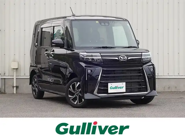 ダイハツ タント カスタム X 山形県 2023(令5)年 1.7万km ブラックマイカメタリック 4WD/衝突軽減ブレーキ/両側パワースライドドア/全方位カメラ/メモリナビ/　【CD DVD BT】/フルセグTV/ETC/ドライブレコーダー/ハーフレザーシート/シートヒーター/ステアリングスイッチ/オートホールド/アイドリングストップ/コーナーセンサー/LEDライト/フォグランプ/ウィンカーミラー/純正フロアマット
