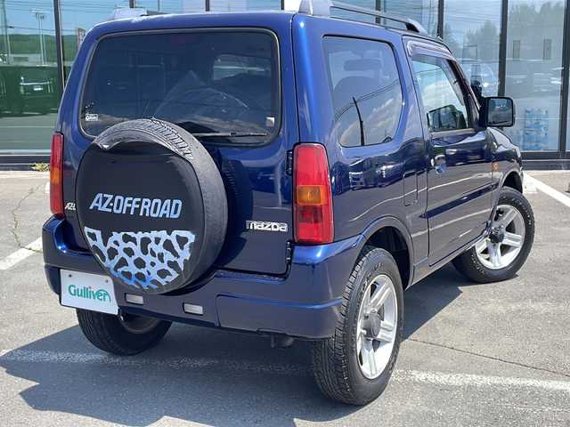 マツダ ＡＺ オフロード XC 道東・釧路十勝 2008(平20)年 8.7万km 青 ・IC付ターボ/・4WD/・社外SDメモリナビ/（AM・FM・CD・DVD・BT・フルセグ・SD・iPod）/・リモコンキー/・背面タイヤ/・ミラーヒーター/・ルーフレール/・フロアマット/・パワーステアリング/・パワーウインドウ/・ABS/・純正16インチアルミホイール