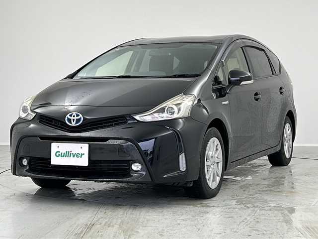 トヨタ プリウス α G 茨城県 2015(平27)年 4.8万km アティチュードブラックマイカ 純正8インチSDナビ/　　CD/DVD/BT/フルセグ/バックカメラ/クルーズコントロール/LEDオートライト/ハーフレザーシート/パワーシート/ステアリングスイッチ/アイドリングストップ/禁煙車