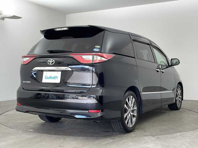 トヨタ エスティマ アエラス プレミアム 兵庫県 2016(平28)年 6.1万km ブラック ・純正9インチナビ/Bluetooth/CD/DVD/SD/TV/・バックカメラ/・トヨタセーフティセンス/・プリクラッシュセーフティ/・レーンディパーチャーアラート/・オートマチックハイビーム /・先行車発進告知機能/・車両接近通報装置/・緊急ブレーキシグナル/・クルーズコントロール/・MTモード付AT/・両側パワースライドドア/・ファブリック＋合成皮革シート/・純正フロアマット/・LEDヘッドライト/・純正アルミホイールタイヤ/・ビルトインETC/・電動格納ミラー/・スマートキー