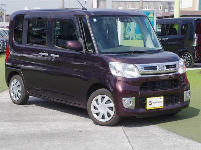 ダイハツ タント X ターボ SAⅢ 石川県 2017(平29)年 6.3万km プラムブラウンクリスタルマイカ スマートアシストIII/・衝突回避支援ブレーキ機能/・誤発進抑制機能(前方＋後方)/・車線逸脱警報機能/・ふらつき警報/・先行車発進お知らせ機能/・標識認識機能/(進入禁止、最高速度、一時停止)/ターボ/左パワースライドドア/純正メモリーナビ/地デジTV/【DVD/CD再生機能・Bluetooth接続】/ETC/ステアリングスイッチ/運転席シートヒーター/リアコーナーセンサー/キーフリーシステム