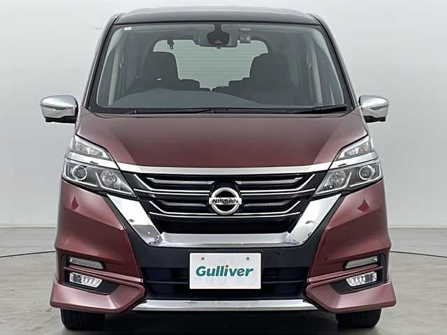 日産 セレナ ハイウェイスター 道央・札幌 2016(平28)年 4万km マルーンレッド 2トーン ・4WD/・寒冷地仕様/・純正ナビ&CD&DVD&SD&BT&USB&フルセグTV/・両側パワースライドドア/・両側ハンズフリーオートスライドドア/・純正11インチフリップダウンモニター/・アラウンドビューモニター/・クルーズコントロール/・インテリジェントエマージェンシーブレーキ/・コーナーセンサー/・社外前方ドライブレコーダー/・ビルトインETC/・ドアミラーヒーター/・ステアリングスイッチ/・純正フロアマット/・LEDヘッドライト/・LEDフォグランプ/・オートライト/・スマートキー