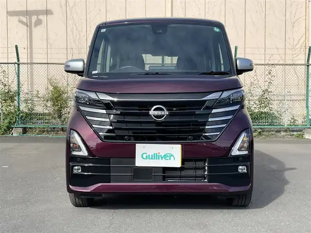 日産 ルークス HWS Gターボ アーバンクロム プロパイロットED 東京都 2024(令6)年 0.4万km ワインⅡ 純正ナビ(MM223D-L)/AM/FM/フルセグ/HDMI/BT/プロパイロット/両側電動パワースライドドア/デジタルインナーミラー/アラウンドビューカメラ/ACC/サーキュレーター/アイドリングストップ/後席テーブル/サンシェード/LEDヘッドライト/フォグランプ/後席USB/レザーシート