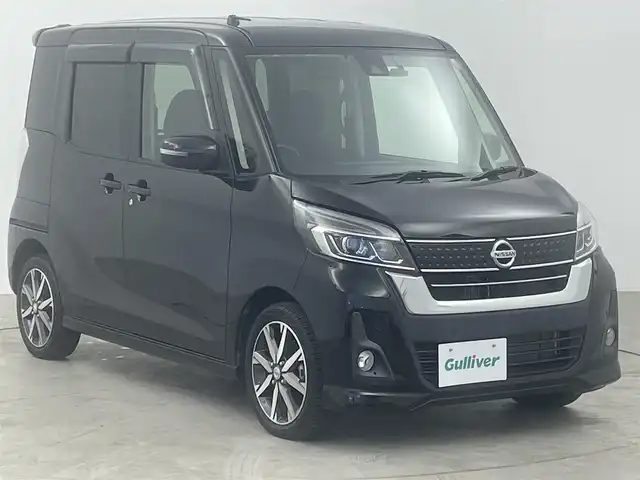 日産 デイズ ルークス ハイウェイスター Gターボ 大分県 2019(令1)年 4.2万km ブラック エマージェンシーブレーキ/車線逸脱警報/ハイビームアシスト/アラウンドビューミニター/純正ナビ　型式：MM319D-W/【フルセグTV、DVD再生可、BT対応】/ステアリングスイッチ/両側パワースライドドア/純正ドライブレコーダー/スリムサーキュレーター/アイドリングストップ/ETC/横滑り防止装置/電動格納ミラー/純正フロアマット/オートライト/LEDヘッドライト/フォグランプ/純正14インチアルミホイール/コーナーセンサー