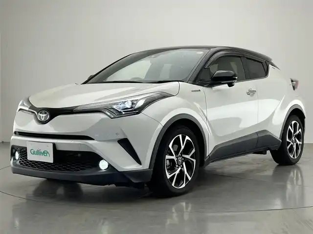 トヨタ Ｃ－ＨＲ G LEDエディション 愛知県 2018(平30)年 7.2万km ブラック/ホワイトパールクリスタルシャイン 2トーン 純正ナビ　BSM　セーフティセンス　追従クルコン　禁煙車　フルセグTV　DVD　ETC　バックカメラ　茶ハーフレザー　衝突軽減　LEDライト　フォグ　電子パーキング　コーナーセンサー　シートヒーター　オートワイパー　Bluetooth　ドラレコ　プッシュスタート　スマートキー　