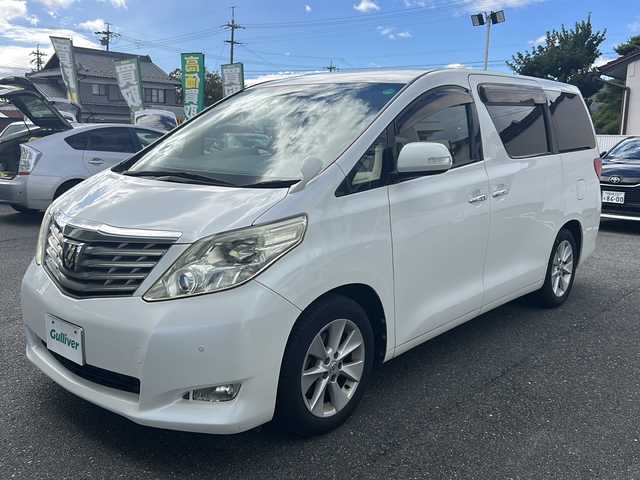 トヨタ アルファード 240G 愛知県 2008(平20)年 9.7万km ホワイトパールクリスタルシャイン 1オーナー/両側パワスラ/純正フリップダウンモニター/クルーズコントロール/ディーラーナビ/TV/バックカメラ/前席パワーシート/メモリーシート/スタッドレスＴ（社外ＡＷ付）積載/ステアリモコン　/ウィンカーミラー/保証書/取扱説明書/記録簿
