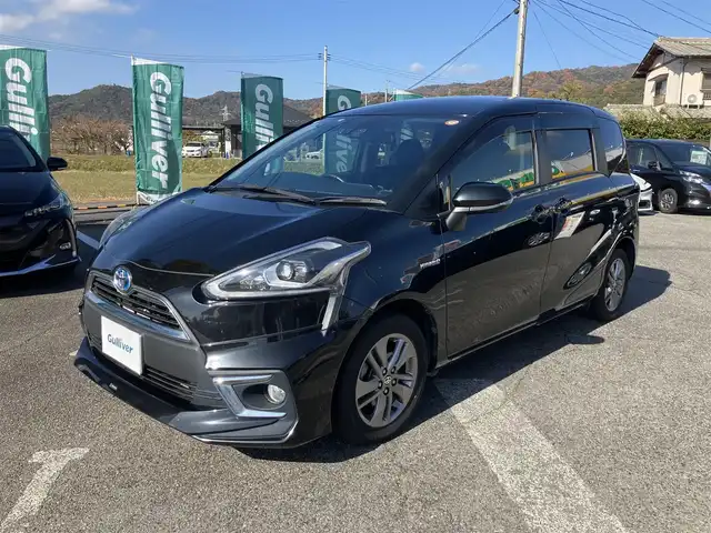 トヨタ シエンタ ハイブリッド G クエロ 広島県 2018(平30)年 5.5万km ブラックマイカ ワンオーナー/セーフティセンス/フロントモデリスタエアロ/両側パワースライドドア/ディラーオプションナビ/バックカメラ/フルセグTV/Bluetooth/ハーフレザー調シート/シートヒーター（運転席・助手席）/LEDヘッドライト/オートライト/ビルトインETC/新車保証書/取扱説明書/スペアキー