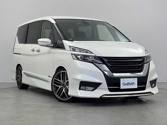 日産 セレナ ハイウェイスター Vセレクション 新潟県 2017(平29)年 4.1万km ブリリアントホワイトパール 純正ナビ/Bluetooth/純正ETC/社外フロアマット/社外アルミホイール/両側パワースライドドア/クルーズコントロール/バックカメラ/フリップダウンモニター/横滑り防止装置/オートライト/LEDヘッドライト/地図SD無し