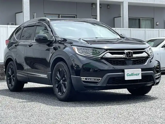 ホンダ ＣＲ－Ｖ ハイブリッド e:HEV EX ブラックED 愛知県 2021(令3)年 4.3万km クリスタルブラックパール ワンオーナー/純正SDナビ(FM/AM/CD/DVD/BT/iPod/AUX/AppleCarPlay/フルセグ)/ホンダセンシング/　・CMBSブレーキ/　・誤発進抑制機能/　・歩行者事故軽減ステアリング/　・路外逸脱抑制機能/　・渋滞追従機能付アダクティブクルーズコントロール/　・車線維持支援システム/　・先行車発進お知らせ機能/　・標識認識機能/　・ブラインドスポットインフォメーション/サンルーフ/クリアランスソナー・コーナーセンサー/バックカメラ/ETC2.0/レザーシート/パワーシート/シートヒーター/パドルシフト/革巻きステアリング/ヒートステアリング/デジタルインナーミラー/LEDヘッドライト/フォグランプ/純正AW18インチ/電動格納ミラー/アイドリングストップ/プッシュスタート/スマートキー・スペアキー１本/ステアリングリモコン/ハンズフリー/ABS/保証書