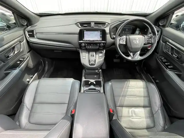 ホンダ ＣＲ－Ｖ ハイブリッド e:HEV EX ブラックED 愛知県 2021(令3)年 4.3万km クリスタルブラックパール ワンオーナー/純正SDナビ(FM/AM/CD/DVD/BT/iPod/AUX/AppleCarPlay/フルセグ)/ホンダセンシング/　・CMBSブレーキ/　・誤発進抑制機能/　・歩行者事故軽減ステアリング/　・路外逸脱抑制機能/　・渋滞追従機能付アダクティブクルーズコントロール/　・車線維持支援システム/　・先行車発進お知らせ機能/　・標識認識機能/　・ブラインドスポットインフォメーション/サンルーフ/クリアランスソナー・コーナーセンサー/バックカメラ/ETC2.0/レザーシート/パワーシート/シートヒーター/パドルシフト/革巻きステアリング/ヒートステアリング/デジタルインナーミラー/LEDヘッドライト/フォグランプ/純正AW18インチ/電動格納ミラー/アイドリングストップ/プッシュスタート/スマートキー・スペアキー１本/ステアリングリモコン/ハンズフリー/ABS/保証書