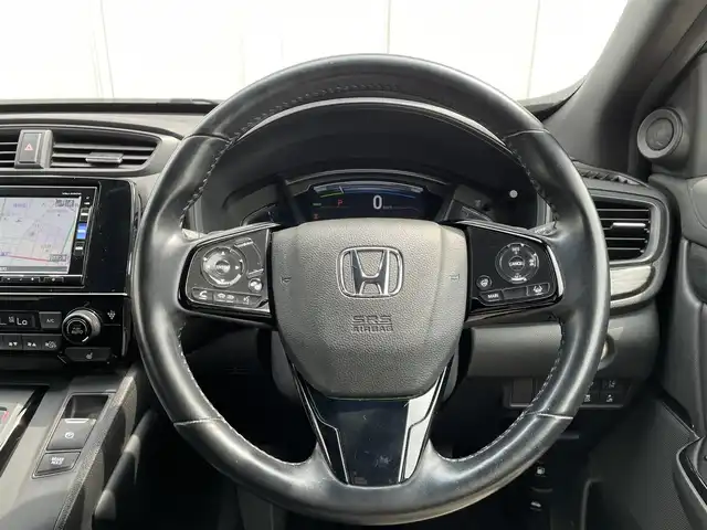 ホンダ ＣＲ－Ｖ ハイブリッド e:HEV EX ブラックED 愛知県 2021(令3)年 4.3万km クリスタルブラックパール ワンオーナー/純正SDナビ(FM/AM/CD/DVD/BT/iPod/AUX/AppleCarPlay/フルセグ)/ホンダセンシング/　・CMBSブレーキ/　・誤発進抑制機能/　・歩行者事故軽減ステアリング/　・路外逸脱抑制機能/　・渋滞追従機能付アダクティブクルーズコントロール/　・車線維持支援システム/　・先行車発進お知らせ機能/　・標識認識機能/　・ブラインドスポットインフォメーション/サンルーフ/クリアランスソナー・コーナーセンサー/バックカメラ/ETC2.0/レザーシート/パワーシート/シートヒーター/パドルシフト/革巻きステアリング/ヒートステアリング/デジタルインナーミラー/LEDヘッドライト/フォグランプ/純正AW18インチ/電動格納ミラー/アイドリングストップ/プッシュスタート/スマートキー・スペアキー１本/ステアリングリモコン/ハンズフリー/ABS/保証書