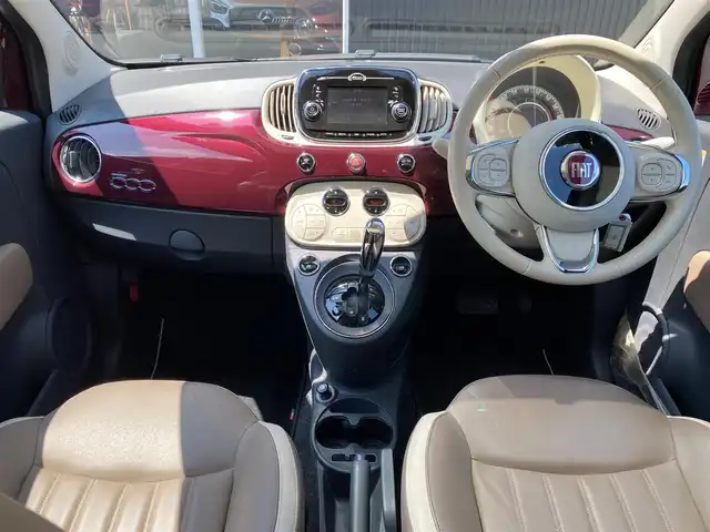 フィアット ５００ アッラモーダ 福岡県 2017(平29)年 5.1万km パープル ボルドー５０台限定車両　/ガラスルーフ　/ベージュ革　/ディスプレイオーディオ　/Ｂｌｕｅｔｏｏｔｈ　/シティモード/ステアリングスイッチ/フロントフォグランプ　/リアフォグランプ　/純正１５インチアルミホイール/ETC