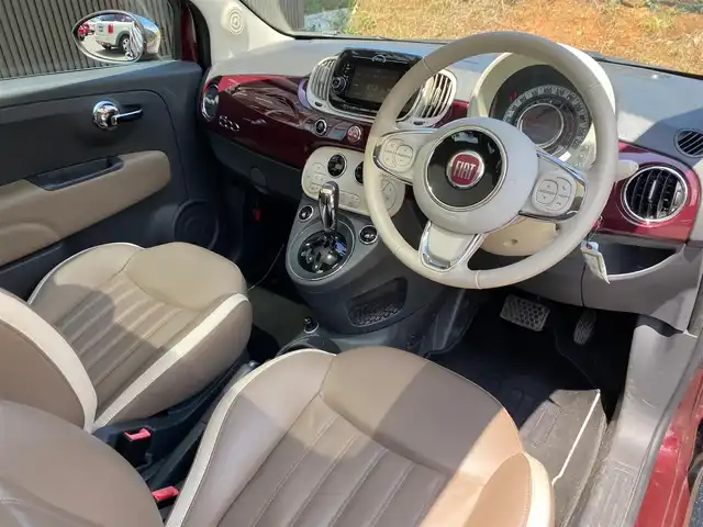 フィアット ５００ アッラモーダ 福岡県 2017(平29)年 5.1万km パープル ボルドー５０台限定車両　/ガラスルーフ　/ベージュ革　/ディスプレイオーディオ　/Ｂｌｕｅｔｏｏｔｈ　/シティモード/ステアリングスイッチ/フロントフォグランプ　/リアフォグランプ　/純正１５インチアルミホイール/ETC
