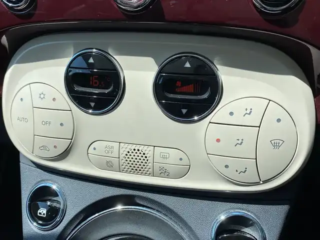 フィアット ５００ アッラモーダ 福岡県 2017(平29)年 5.1万km パープル ボルドー５０台限定車両　/ガラスルーフ　/ベージュ革　/ディスプレイオーディオ　/Ｂｌｕｅｔｏｏｔｈ　/シティモード/ステアリングスイッチ/フロントフォグランプ　/リアフォグランプ　/純正１５インチアルミホイール/ETC