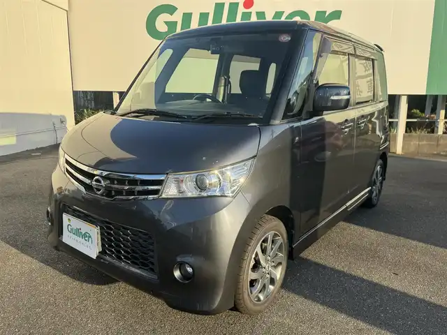 日産 ルークス ハイウェイスター ターボ 愛知県 2013(平25)年 8.5万km ルナグレー ユーザー買取車/純正ナビ/フルセグTV/禁煙車/ドラレコ前後/両側パワースライドドア/革ステアリング/ドアミラーウインカー/ETC/スマートキー