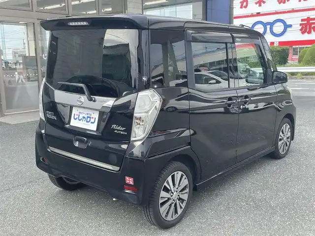 日産 デイズ ルークス ライダーHWSターボ 愛知県 2014(平26)年 7.5万km ブラック (株)IDOMが運営する【じしゃロン豊川店】の自社ローン専用車両になります。こちらは現金またはオートローンご利用時の価格です。自社ローンご希望の方は別途その旨お申付け下さい / 社外メモリナビ/　〇 CD再生機能/　〇 DVD再生機能/　〇 フルセグTV/　〇 BT対応/ 全方位カメラ/ ETC/ 両側パワースライドドア/ 革巻ステアリング/ ステアリングスイッチ/ ドライブレコーダー/ シートカバー/ リアサンシェイド/ ドアバイザー/ ウインカーミラー/ 純正フロアマット