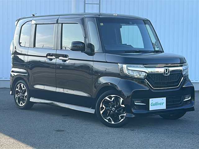 ホンダ Ｎ ＢＯＸ カスタム G L ターボ ホンダセンシング 愛媛県 2018(平30)年 5.1万km クリスタルブラックパール 社外ディスプレイナビ/ETC/Bluetooth/スマートキー/社外フロアマット/純正15インチAW/両側パワースライドドア/ハーフレザー/クルーズコントロール追従有/オートライト/オートLEDヘッドライト/レーンキープアシスト/フォグランプ