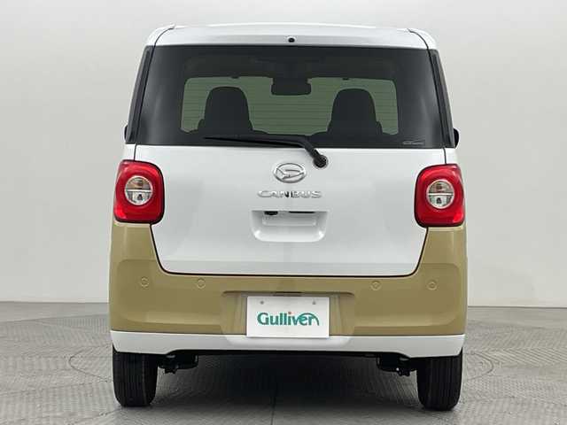 ダイハツ ムーヴ キャンバス ストライプス G 新潟県 2022(令4)年 0.1千km シャイニングホワイトパール/サンドベージュメタリック スマートアシスト/ホッとドリンクホルダー/純正メモリナビ/　CD/DVD/フルセグTV/Bluetooth/バックカメラ/両側パワースライドドア/LEDオートライト/シートヒーター/ステアリングリモコン/電格ミラー/スマートキー