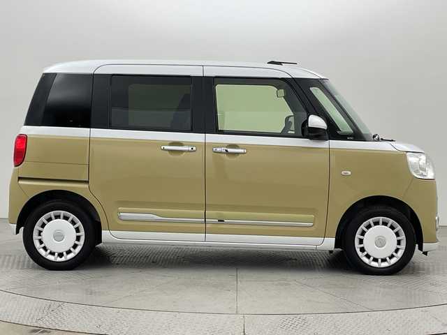 ダイハツ ムーヴ キャンバス ストライプス G 新潟県 2022(令4)年 0.1千km シャイニングホワイトパール/サンドベージュメタリック スマートアシスト/ホッとドリンクホルダー/純正メモリナビ/　CD/DVD/フルセグTV/Bluetooth/バックカメラ/両側パワースライドドア/LEDオートライト/シートヒーター/ステアリングリモコン/電格ミラー/スマートキー