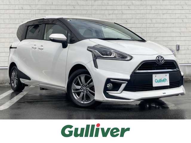 トヨタ シエンタ G 静岡県 2016(平28)年 4.8万km ホワイトパールクリスタルシャイン Toyota Safety Sense/純正SDナビ(NSCD-W66)/　AM FM CD Bluetooth AUX/バックモニター/前方ドライブレコーダー/LEDオートヘッドライト/両側パワースライドドア/純正15インチアルミホイール/革巻きステアリング/ステアリングスイッチ/フルセグTV/ビルトインETC/モデリスタエアロ(フロント/リアスポイラー)