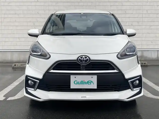 トヨタ シエンタ G 静岡県 2016(平28)年 4.8万km ホワイトパールクリスタルシャイン Toyota Safety Sense/純正SDナビ(NSCD-W66)/　AM FM CD Bluetooth AUX/バックモニター/前方ドライブレコーダー/LEDオートヘッドライト/両側パワースライドドア/純正15インチアルミホイール/革巻きステアリング/ステアリングスイッチ/フルセグTV/ビルトインETC/モデリスタエアロ(フロント/リアスポイラー)