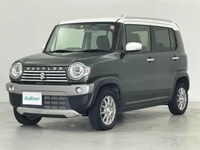 スズキ ハスラー Jスタイル Ⅱ ターボ 群馬県 2016(平28)年 6.3万km クールカーキパールメタリック/ホワイト2トーンルーフ スズキデュアルカメラブレーキサポート/社外7インチナビ【型番CN-R33CD】/　　AM/FM/CD/DVD/ワンセグテレビ/前後ドライブレコーダー/クルーズコントロール/レーンキープアシスト/ハーフレザーシート/前席シートヒーター/スマートキー/保証書/取扱説明書/スペアキー