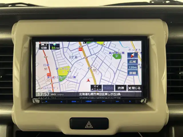 スズキ ハスラー F リミテッド Ⅱ 道央・札幌 2018(平30)年 6.1万km ブルーイッシュブラックパール/シルバー2トーン ・4WD/・レーダーブレーキサポート/・社外ナビ/・フルセグ/BT/CD/DVD/・ETC/・運転席シートヒーター/・社外エンジンスターター/・ダウンヒルアシスト/・ミラーヒーター/・ステアリングスイッチ/・横滑り防止装置/・積込社外AW付冬タイヤ