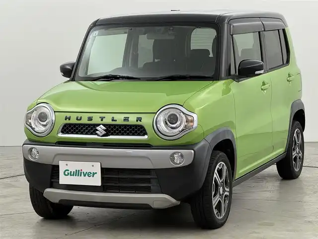 スズキ ハスラー X ターボ 福岡県 2017(平29)年 6万km ポジティブグリーンメタリック/ブラック2トーン 純正ナビ／フルセグＴＶ／ＢＴ　/ビルトインＥＴＣ　/ドライブレコーダー　/ターボ車　/衝突被害軽減システム　/レーンキープ　/横滑り防止　/アイドリングストップ　/シートヒーター　/オートライト　/純正１５インチＡＷ