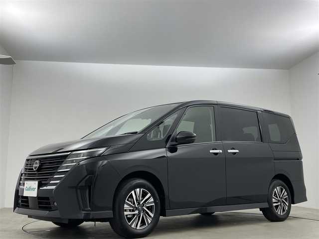 日産 セレナ e－パワー ハイウェイスター V 岡山県 2025(令7)年 0.1万km未満 ダイヤモンドブラック 登録済未使用車　純正９インチナビ　プロパイロット　衝突軽減ブレーキ　両側電動スライドドア　アラウンドビューモニター　ビルトインＥＴＣ２．０　ＬＥＤヘッドライト　デジタルインナーミラー　ワイヤレス充電