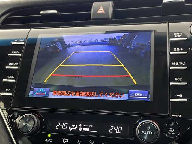 トヨタ カムリ G レザーパッケージ 栃木県 2018(平30)年 6.2万km アティチュードブラックマイカ モデリスタエアロ（F/S/R)/純正ナビ/　CD/DVD/ブルーレイ/Bluetooth/AM/FM/フルセグ/バックカメラ/ビルトインETC/トヨタセーフティセンス/・プリクラッシュセーフティ/・レーンディパーチャーアラート/・レーダークルーズコントロール/・オートマチックハイビーム/レザーシート/パワーシート/シートヒーター/前後ドライブレコーダー/純正１８インチAW/純正フロアマット/純正ドアバイザー/オートライト/LEDライト/フォグランプ/プッシュスタート/スマートキー