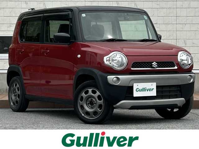スズキ ハスラー G 滋賀県 2019(令1)年 4.3万km フェニックスレッドパール/ブルーイッシュブラックパール ガソリン（ハイブリッド）/2WD(FF)/CVT/社外7インチナビ【CN-E310D】/（FM/AM/CD/ワンセグ/Bluetooth）/プリクラッシュブレーキアシスト	/ブレーキアシスト	/レーンキープアシスト	/横滑り防止/アイドリングストップ/プッシュスタート/ヘッドライトレベリング/ステアリングスイッチ/ハロゲンヘッドライト/社外フロアマット/ドアバイザー/D/N席シートヒーター/オートエアコン/電動格納ミラー