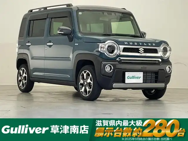 スズキ ハスラー Jスタイル ターボ 滋賀県 2023(令5)年 0.8万km デニムブルー ガンメタリック 2トーン 社外ディスプレイオーディオ/（Bluetooth/CD/DVD/USB）/追従クルーズコントロール/バックカメラ/シートヒーター/ルーフレール/コーナーセンサー/LEDヘッドライト/オートライト/オートハイビーム/純正１５AW/スマートキー/ETC