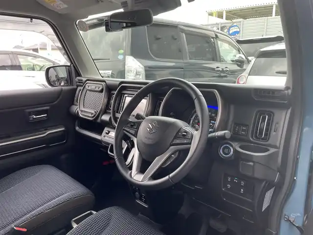 スズキ ハスラー Jスタイル ターボ 滋賀県 2023(令5)年 0.8万km デニムブルー ガンメタリック 2トーン 社外ディスプレイオーディオ/（Bluetooth/CD/DVD/USB）/追従クルーズコントロール/バックカメラ/シートヒーター/ルーフレール/コーナーセンサー/LEDヘッドライト/オートライト/オートハイビーム/純正１５AW/スマートキー/ETC