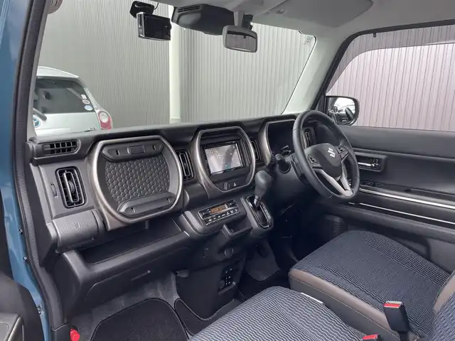 スズキ ハスラー Jスタイル ターボ 滋賀県 2023(令5)年 0.8万km デニムブルー ガンメタリック 2トーン 社外ディスプレイオーディオ/（Bluetooth/CD/DVD/USB）/追従クルーズコントロール/バックカメラ/シートヒーター/ルーフレール/コーナーセンサー/LEDヘッドライト/オートライト/オートハイビーム/純正１５AW/スマートキー/ETC