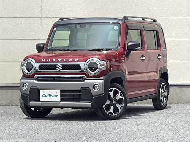 スズキ ハスラー Jスタイル ターボ 茨城県 2021(令3)年 5.3万km フェニックスレッドパール/ガンメタリック2トーンルーフ 9インチ メーカーOPナビ/全方位モニター/ドライブレコーダー 前方/ルーフレール/ハーフレザーシート/シートヒーター（D/N）/オートライト/ハイビームアシスト/LEDヘッドライト/プッシュスタート/スマートキー/純正15AW/ビルトイン ETC