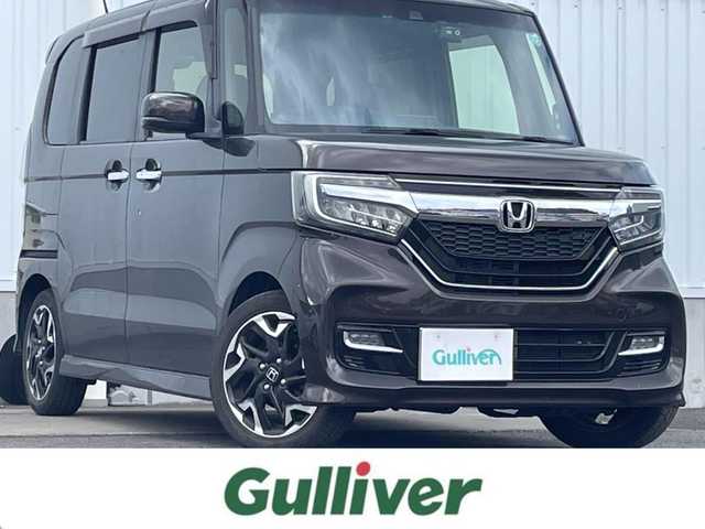 ホンダ Ｎ ＢＯＸ カスタム G L ターボ ホンダセンシング 愛媛県 2018(平30)年 5.5万km プレミアムグラマラスブロンズP ワンオーナー/ホンダセンシング/純正ナビ（Bluetooth/SD/CD/DVD/フルセグTV)/前後ドライブレコーダー/両側パワースライドドア/バックカメラ/LEDヘッドライト/フォグランプ/オートライト/純正15インチアルミホイール/純正フロアマット/ドアバイザー/プッシュスタート/スマートキー/スペアキー1本/パドルシフト/ステアリングスイッチ/革巻きステアリング/取扱説明書/保証書